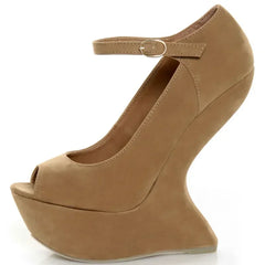 Sculpted Wedge Heel Pumps