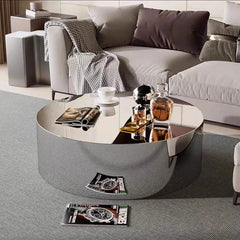 Wavy Asymmetrical Mirrored Metal Coffee Table