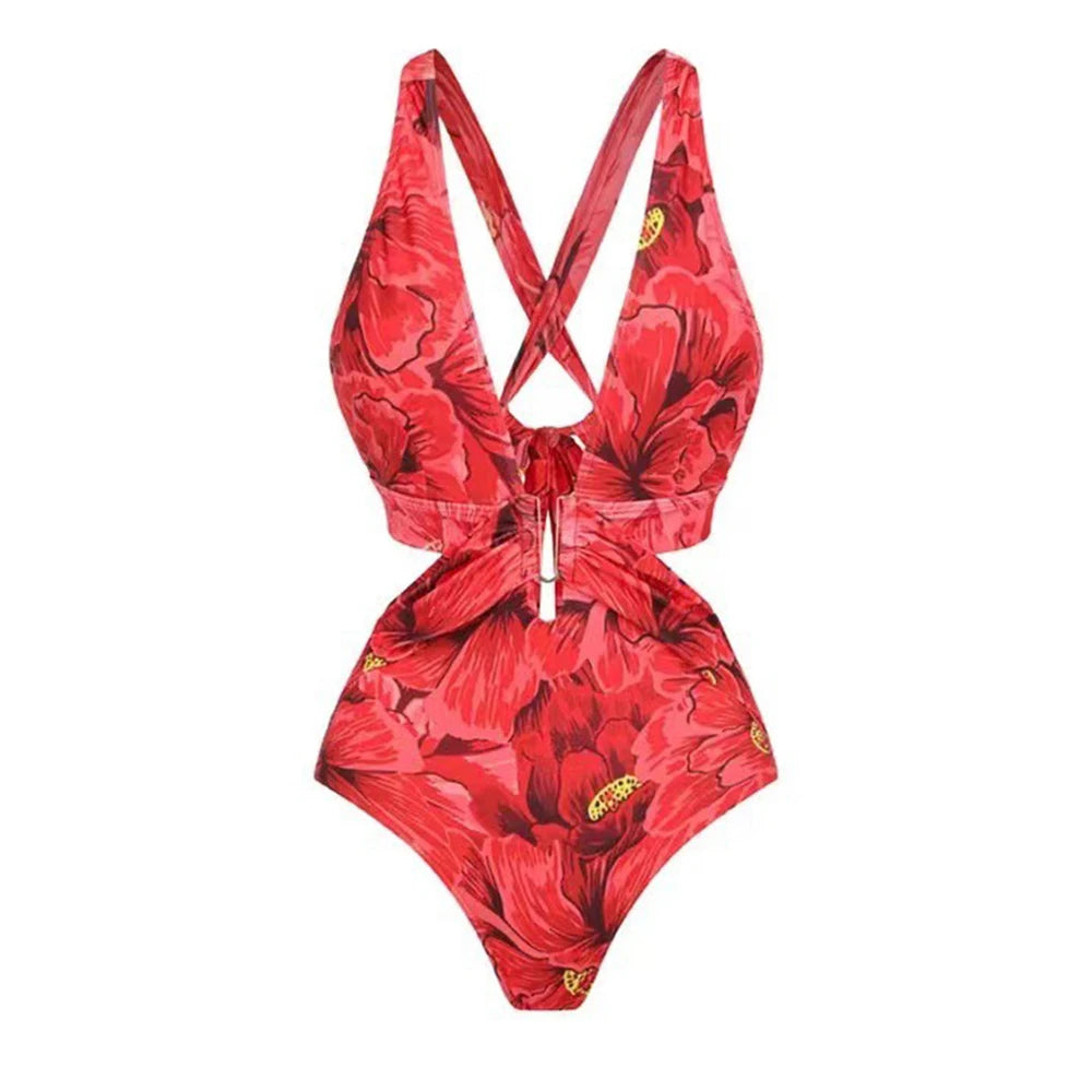 Floral print bikini set back view