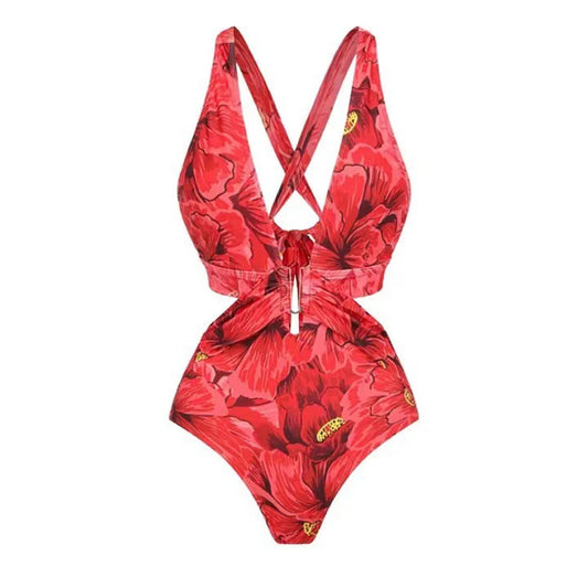 Floral print bikini set back view