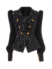 Elegant black sequin blazer designed for party and formal wear