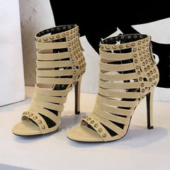 Studded Strappy Gladiator Stiletto Heels