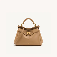 Crocodile Embossed Top Handle Lock-Down Bag