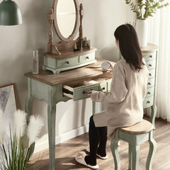 Solid Wood Dressing Table Makeup Storage Vanity