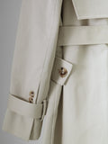 Removable Sailor Collar Big Pockets Belt Long Trench Coat