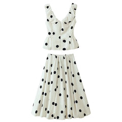 Polka Dot High Waist Skirt