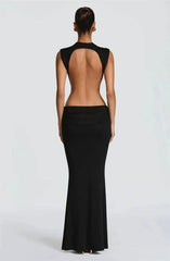 Cutout High Neck Maxi Dress