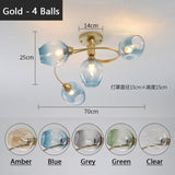 LED Metal Body Glass Ball Ceiling Lamps