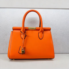 Structured Lock Top Handle Bag