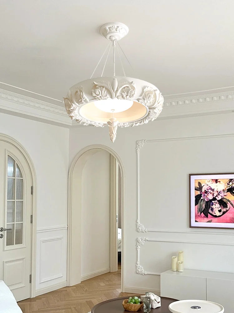 Resin Creative Art Round Ceiling Light For Retro Bedroom