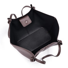 Drawstring Knot Grain PU Leather Tote Bag