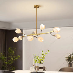 Sleek modern LED pendant light hanging in a contemporary living room. Golden Atelier 4