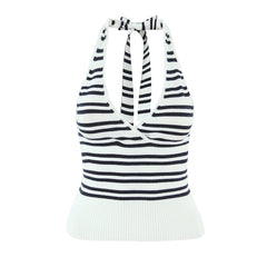 Striped halter top on a white background