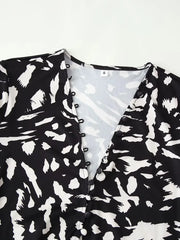 Zebra Print Long Sleeve Tie Waist Mini Dress