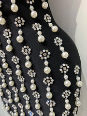 Strapless Pearl Embellished Bodycon Mini Dress