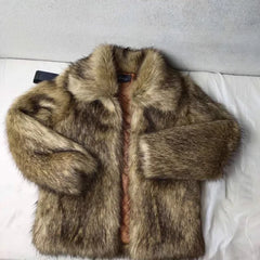 – cropped plush fur jacket with satin lining

