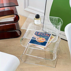 Transparent Book Shelf| Acrylic Side Table For Living Room