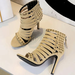 Studded Strappy Gladiator Stiletto Heels