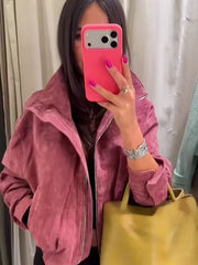 Stand Collar Cropped Jacket