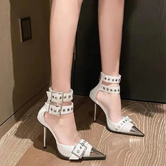 Super High Heels Pointed Toe Buckle Pumps Shoes