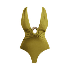 One Shoulder Swimsuit with Skirt