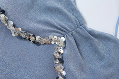 Blue Bodycon Sparkle Detail Strappy Mini Dress