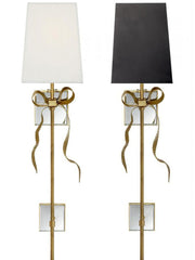 Princess Bow Ribbons Black/Biege Fabric lampshade LED Wall fixtures