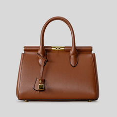 Structured Lock Top Handle Bag