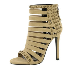 Studded Strappy Gladiator Stiletto Heels