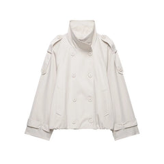 Double Breasted High Neck Coat