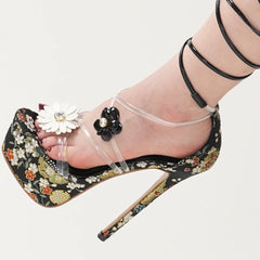 Crisscross Straps Platform High Heels