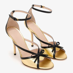 Butterfly Knot Ankle Strap Stiletto Heels