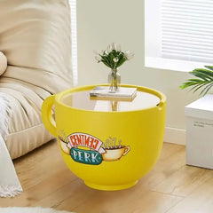 Yellow Coffee Cup Storage Tea Table| Modern Resin Side Table