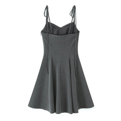 Gray slip dress on a white background