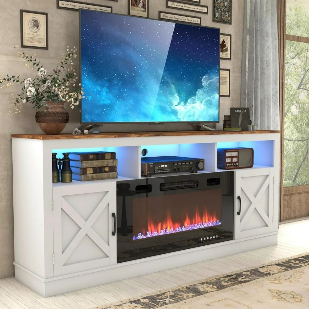 Entertainment Center with Electric LED Light