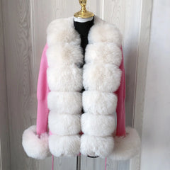 sculpted fur-knit cardigan women