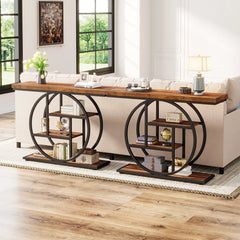 “Black metal and wood shelf unit for living room or hallway”

