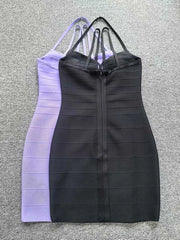 Strappy Halter Neck Bandage Bodycon Mini Dress
