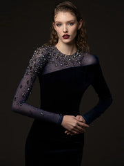 Slim silhouette gown with elegant detailing for formal events
