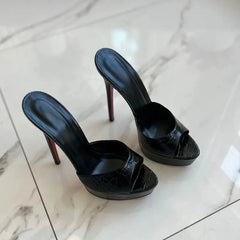 Platform Stiletto Open-Toe Mules