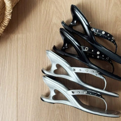 Studded Square Toe Flip Flop Sandals
