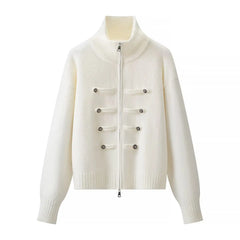 Double-Breasted Zip-Front Jacket