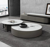 TV Cabinet Combination Round Stone Plate Coffee Tables