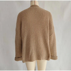 Button Cross Placket Knit Coat