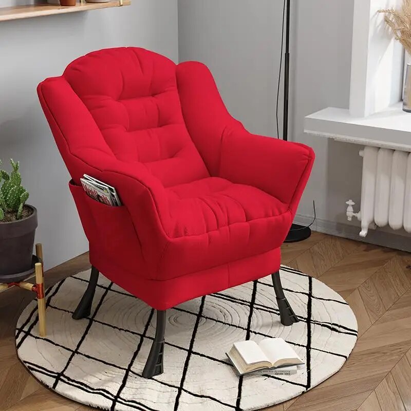 Back Chair Comfortable Fabric Sofa Armchair with Footrest