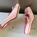 Pumps Butterfly-Knot Thin Heels Slides Shoes