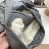Fleece Hooded Coat Solid Zip Up Pocket Plush Hoodies