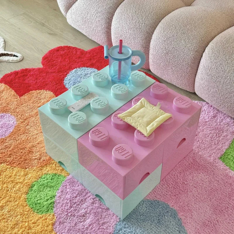 Building Blocks Design Side Table With Storage