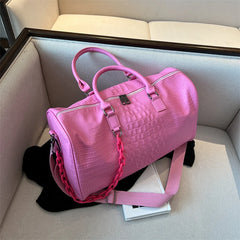 Crocodile Embossed Travel Duffle Bag