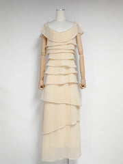 Off Shoulder Pearl Trim Dress